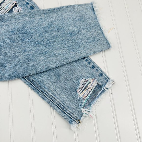 Hidden Women Bailey Light Wash Multi-Colored Thread Boyfriend Jean Size 24 - Picture 7 of 9